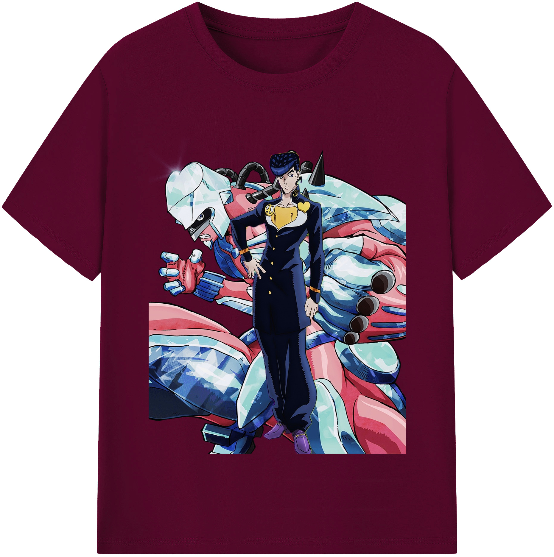 （画像用） ジョジョの奇妙な冒険 ひがしかた じょうすけ JoJo's Bizarre Adventure Higashikata Josuke レディースカジュアルプリントTシャツ（綿100％）